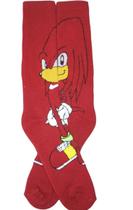 Meia Knuckles Sonic Personagem Sega Infantil 2633 Casual Algodão Macio Confortável Moda Geek