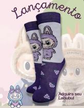 Meia Labubu Personagem Roxa Fofa Infanril Moda Geek, Casual Criativa Algodão Macio Estilosa e Confortável