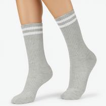 Meia Listrada Algodão Respirável Cano Médio Listras Unissex