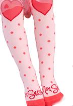 Meia Longa Infantil Coração Rosa Mon Sucrê