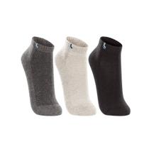 Meia Lupo Cano Curto Walk - 03225-089 - 3 pares - Cinza/Chumbo/Preto