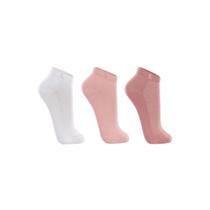 Meia Lupo Cano Curto Walk - 03226-089 - 3 pares - Branca/Rosa/RS
