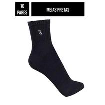 Meia Lupo Especial Cano Medio Atoalhada Sport 10 Pares Preto - Kit Lupo