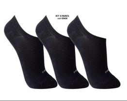 Meia Lupo Feminina Sapatilha Lupo Kit com 3 Preta 45 a 48 - 03270