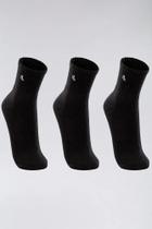 Meia Lupo Sport Cano Médio C/ 3 Pares - Preta