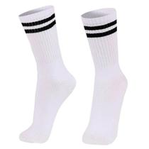 Meia Lupo Sport Cano Médio Canelada Masculina Feminina Branco, Preto ou Azul Marinho Confortável e Estilosa