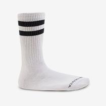 Meia Masculina Cano Alto Algodão Poliamida Branca com Listras Pretas 39/44