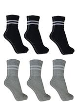 Meia Masculina Cano Alto Kit 06 Pares Confortável com Listras Ótima para Frio