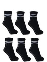 Meia Masculina Cano Alto Kit 06 Pares Confortável com Listras Ótima para Frio
