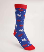 Meia Masculina Cano Longo Super Homem Liga da Justiça-73020