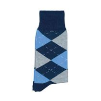 Meia Masculina Ellegance - Azul com Detalhe Cinza - Lupo