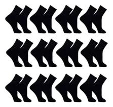 Meia masculina kit 12 pares cano alto longo Sport preta confortavel - Sporte