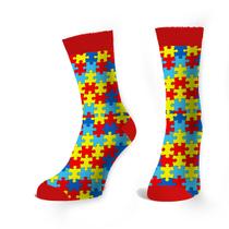 Meia Meião Cano Alto Autista Ciclista Compressão Causa Quebra Cabeça Bicicleta Bike Exercício Funcional Presente Meia Meião Cano Alto Autista Ciclista Compressão Causa Quebra Cabeça Bicicleta Bike Exercício Funcional Presente