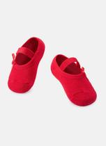 Meia Menina Puket Sapatilha Antiderrapante Lisa Vermelho 15 a 22