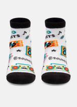 Meia Menino Micro Puket Cano Curto Música Branco 23 a 33 Meia Menino Micro Puket Cano Curto Música Branco 23 a 33