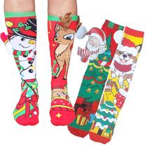 Meia Natal Maluca Divertida 3D Cano Alto Juvenil Adulto Modelos Sortidos - Kit 2 Pares Tamanho Único 29/42 Meia Natal Maluca Divertida 3D Cano Alto Juvenil Adulto Modelos Sortidos - Kit 2 Pares Tamanho Único 29/42