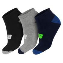 Meia New Balance Lifestyle Infantil Cano Curto 29 ao 32 Pack com 03 Pares Sortido