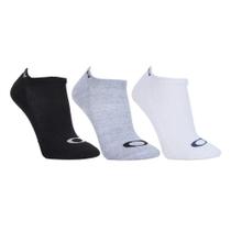 Meia Oakley Bark Low Quarter Kit 3 Pares Preto/Cinza/Branco Meia Oakley Bark Low Quarter Kit 3 Pares Preto/Cinza/Branco