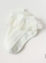 Meia OFF White Soquete com babado de renda