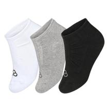 Meia Olympikus Cano Invisível 33 ao 38 Pack Com 3 Pares Branco Preto e Cinza Meia Olympikus Cano Invisível 33 ao 38 Pack Com 3 Pares Branco Preto e Cinza