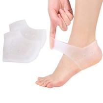 Meia Palmilha Ortopédica Silicone Gel Hidratante Massageadoras Protetoras de Calcanhar Calçado Sapato Conforto e Alívio de Dor Sking - LBSHOES