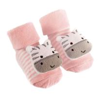 Meia Pantufa Bebê Antiderrapante Chocalho Zoo Safari Buba - Tamanho 12