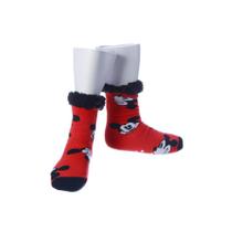 Meia Pantufa Cozy Mickey Mouse Cano Alto Grossa com Sherpa Quente Antiderrapante Zona Criativa Geek