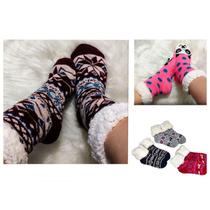 Meia Pantufa Infantil Bebê: Lã Forrada com Pelúcia e Solado Antiderrapante - 0 a 2 anos