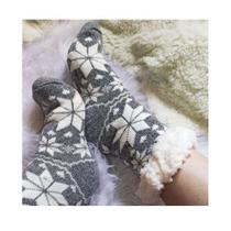 Meia Pantufa Infantil: Lã Forrada com Pelúcia e Solado Antiderrapante - Menino