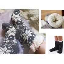 Meia Pantufa Infantil: Lã Forrada com Pelúcia e Solado Antiderrapante - Menino