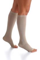 Meia Panturrilha Média Compressão Sigvaris Algodão Super Bege Pé Aberto