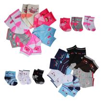 Meia Para Bebe 12 Pares Com Antiderrapantes 0 a 24 Meses