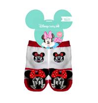 Meia para Bebê Com Chocalho Antiderrapante Disney Minnie Jolitex