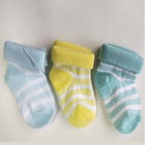 Meia para Bebê para Menino Com Punho Tamanho 0-6M com 3 Unidades - Basic +