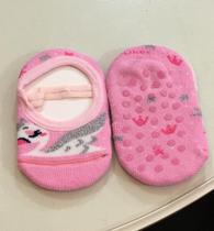 Meia Para Bebê Puket Antiderrapante Rosa Cisne
