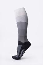 Meia para Corrida HUPI Longa Colors Preto e Cinza