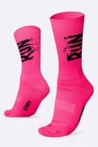 Meia para Corrida HUPI RUN Rosa 1 Par Cano Médio, Cor Rosa, Tamanho Plus 42 ao 46 Meia para Corrida HUPI RUN Rosa 1 Par Cano Médio, Cor Rosa, Tamanho Plus 42 ao 46