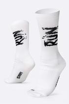 Meia para Corrida HUPI RUN Splash Branco 1 Par Cano Médio, Cor Branco e Preto, Tamanho Plus 42 ao 46 Meia para Corrida HUPI RUN Splash Branco 1 Par Cano Médio, Cor Branco e Preto, Tamanho Plus 42 ao 46