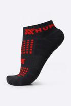 Meia para Corrida HUPI Running Pro Preto/Vermelho - Curta