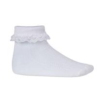Meia Para Festa Noivinha Batizado Algodão Rendado Infantil Dallf