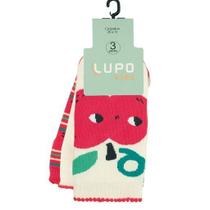 Meia Para Menina com 3 Pares Maçã 2680-089 Lupo Meia Para Menina com 3 Pares Maçã 2680-089 Lupo