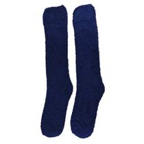 Meia Pelúcia Adulto Masculino 3/4 Longa Inverno Proteção Frio Lisa Confortável