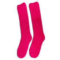 Meia Pelúcia Feminino Adulto 3/4 Cano Alto Longa Inverno Proteção Frio Lisa