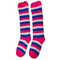 Meia Pelúcia Feminino Adulto 3/4 Longa Inverno Quente Proteção Frio Listras