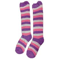 Meia Pelúcia Feminino Adulto 3/4 Longa Inverno Quente Proteção Frio Listras