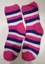 Meia Pelúcia Feminino Quente Inverno Felpuda Grande Listras