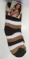 Meia Pelúcia Feminino Quente Inverno Felpuda Grande Listras