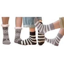 Meia Pelúcia Solado Antiderrapante: Adulto Masculino + 2 Pares de Meias Soft