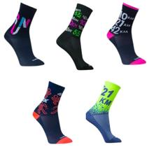 Meia Performance Cano Medio Poliamida Sortidas