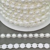 Meia pérola 6mm - branca 20 metros Meia pérola 6mm - branca 20 metros